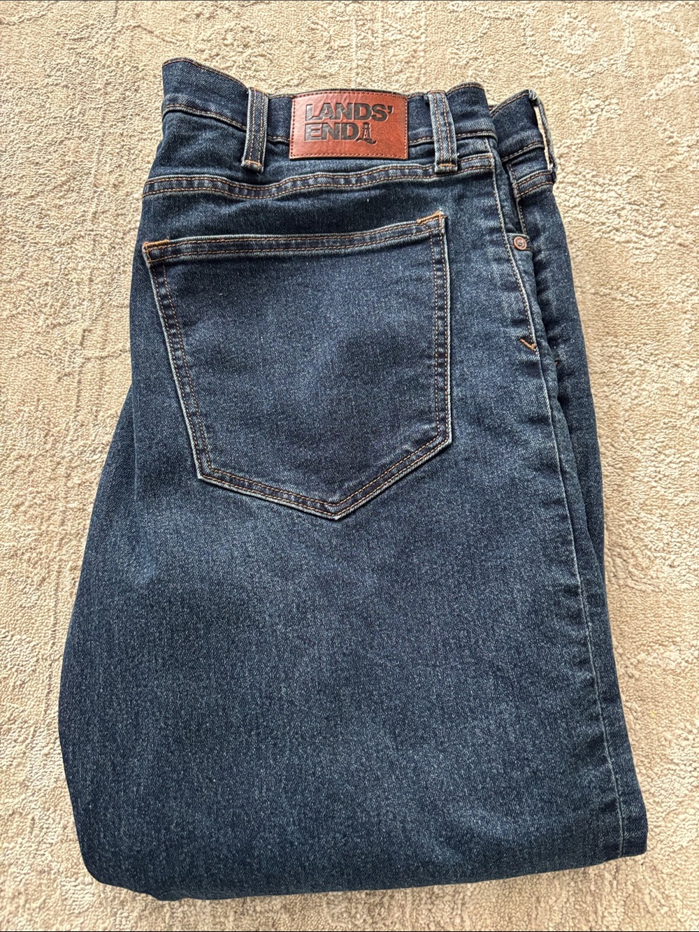 Lands' End Men's Straight-Leg Indigo Denim Jeans LINED - Size 38x29